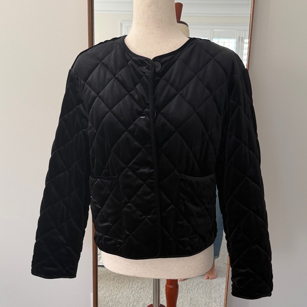 Zara Black Quilted Puffer Jacket